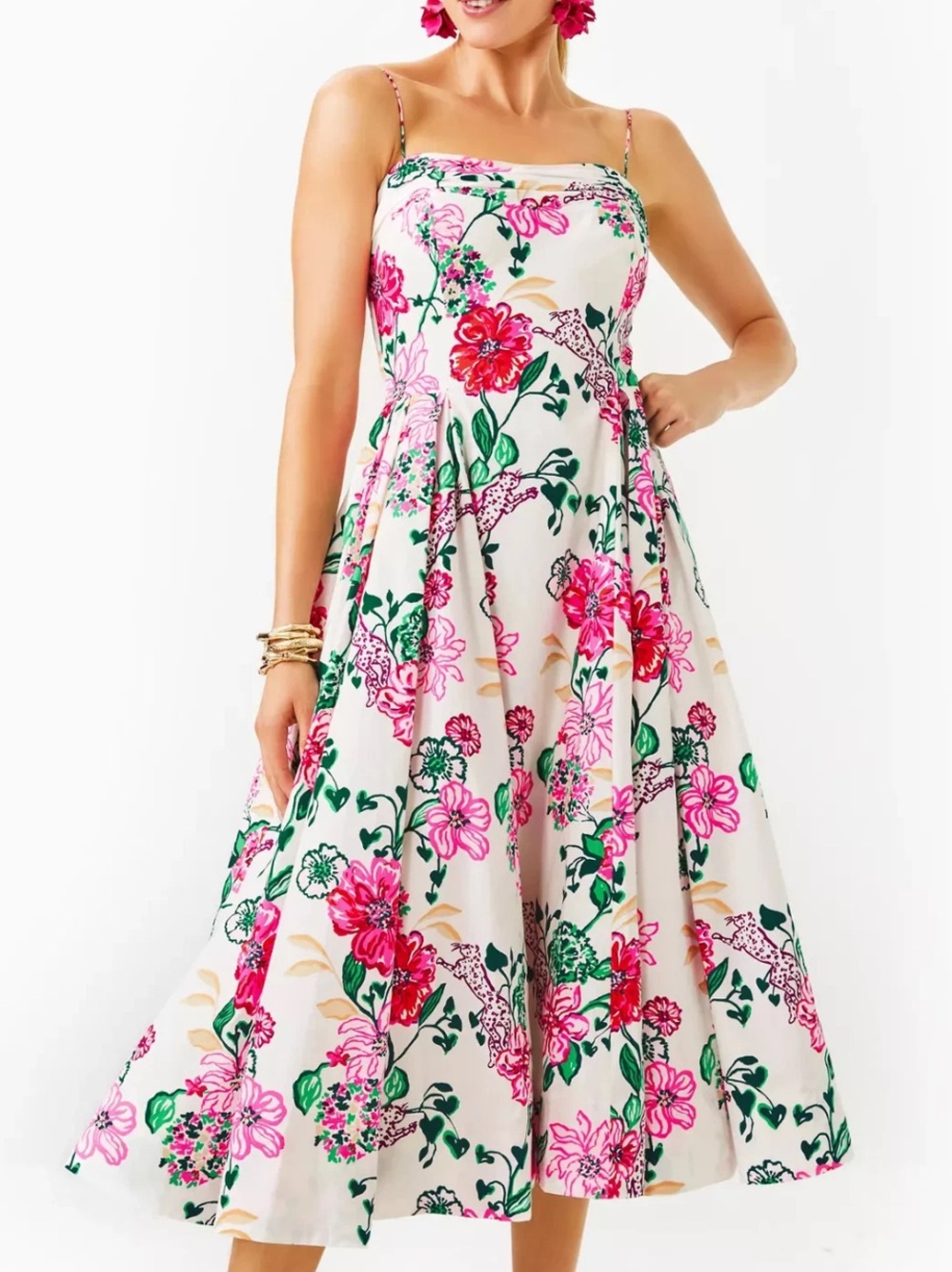 NWT Lilly Pulitzer Sz 14 Lillyanna Midi Dress Coconut Safari Sanctuary